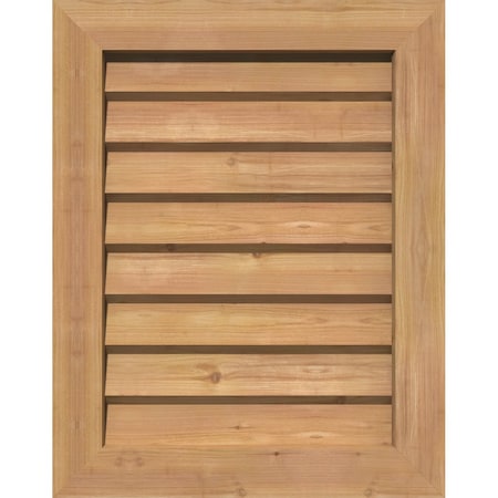Vertical Gable Vent Non-Functional Western Red Cedar Gable Vent W/Decorative Face Frame, 34W X 16H